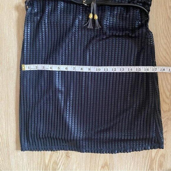 COCO & Tashi Knit Mini Dress Sz Medium Dark Blue Sleeveless V-Neck Belted - Picture 13 of 13